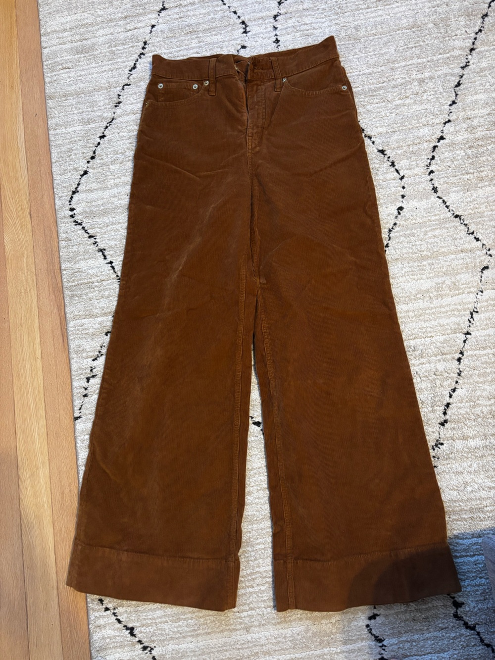J. Crew Wide Leg Corduroy Trousers in Rich Coffee